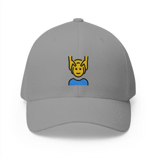 Person Getting Massage Emoji Grey Cap – Premium by Capmoji
