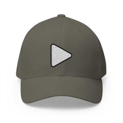 Play Button Emoji Olive Cap – Premium by Capmoji