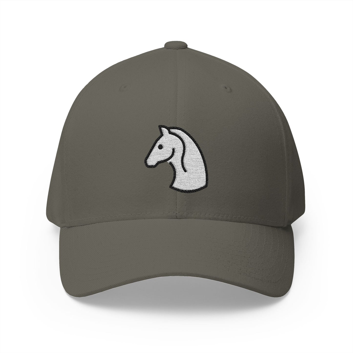 White Chess Knight Emoji Olive Cap – Premium by Capmoji