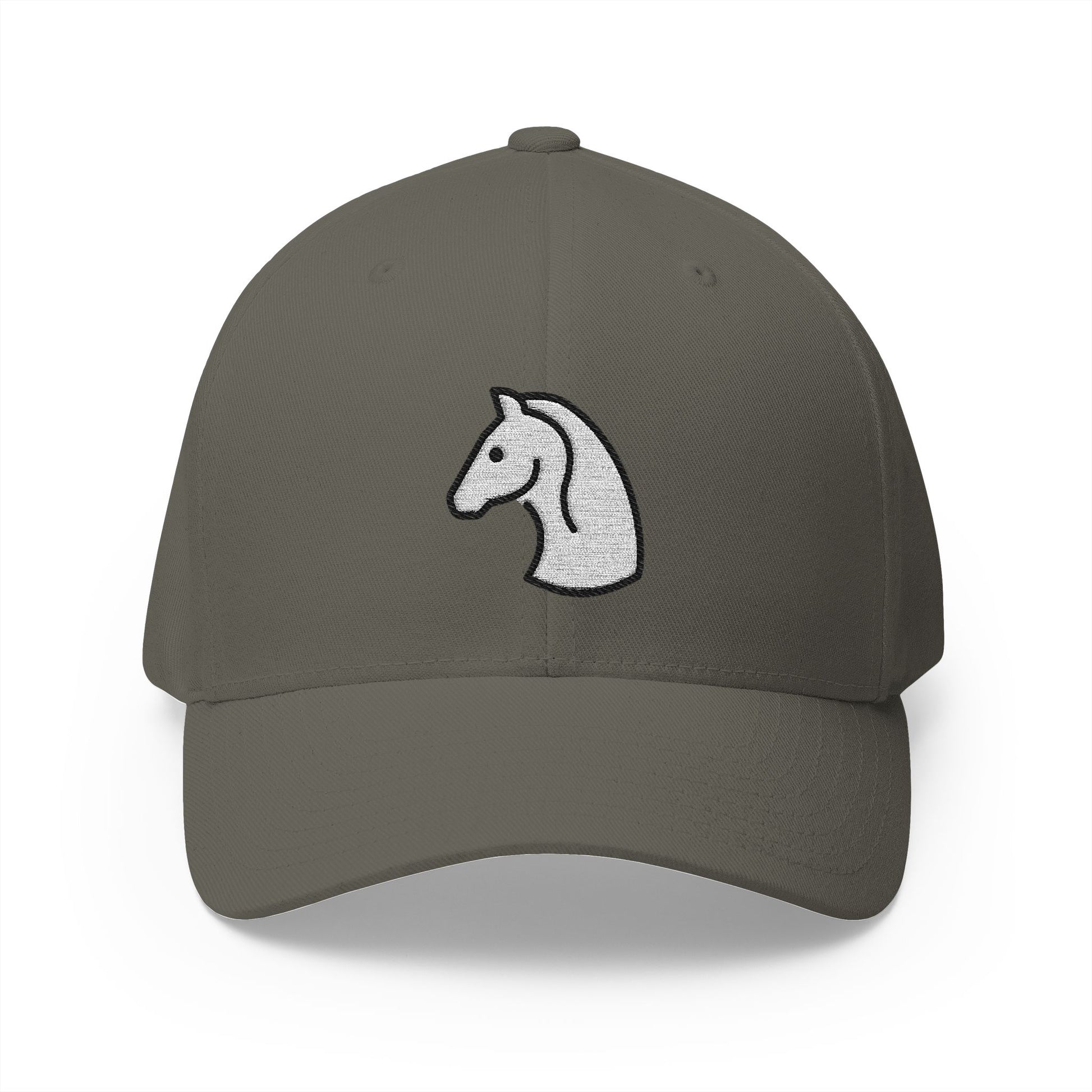 White Chess Knight Emoji Olive Cap – Premium by Capmoji