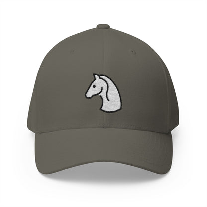 White Chess Knight Emoji Olive Cap – Premium by Capmoji