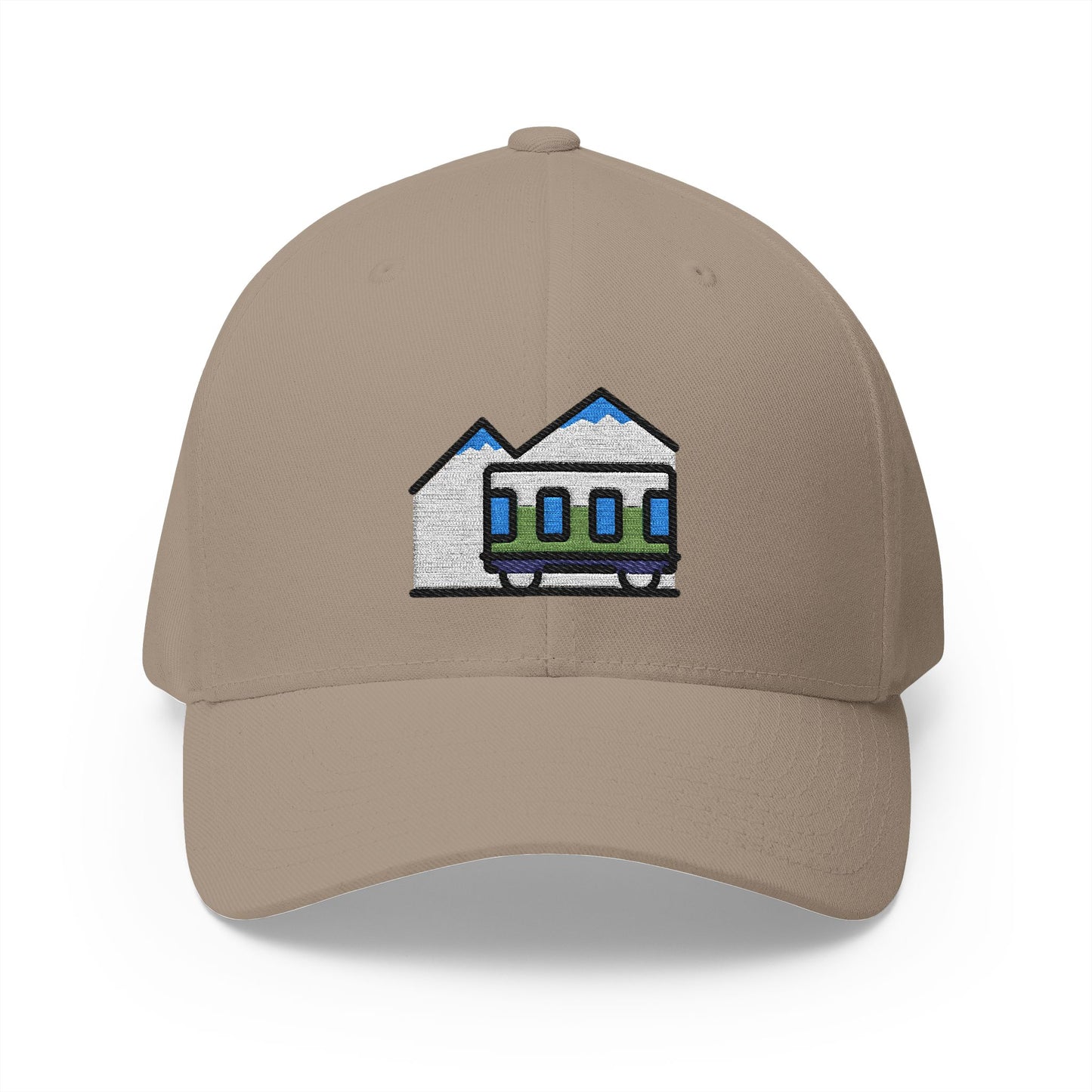 Mountain Railway Emoji Khaki Cap – Premium by Capmoji