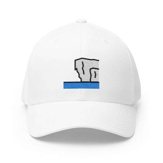 Ice Shelf Emoji White Cap – Premium by Capmoji