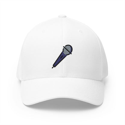 Microphone Emoji White Cap – Premium by Capmoji