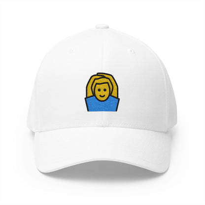 Man Gesturing Ok Emoji White Cap – Premium by Capmoji