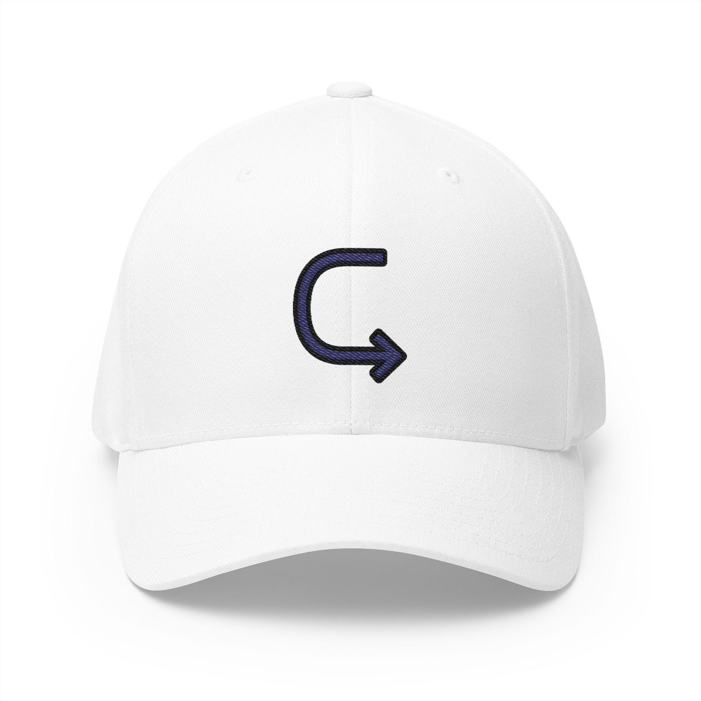 Left Arrow Curving Right Emoji White Cap – Premium by Capmoji