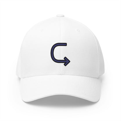 Left Arrow Curving Right Emoji White Cap – Premium by Capmoji