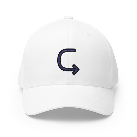 Left Arrow Curving Right Emoji White Cap – Premium by Capmoji