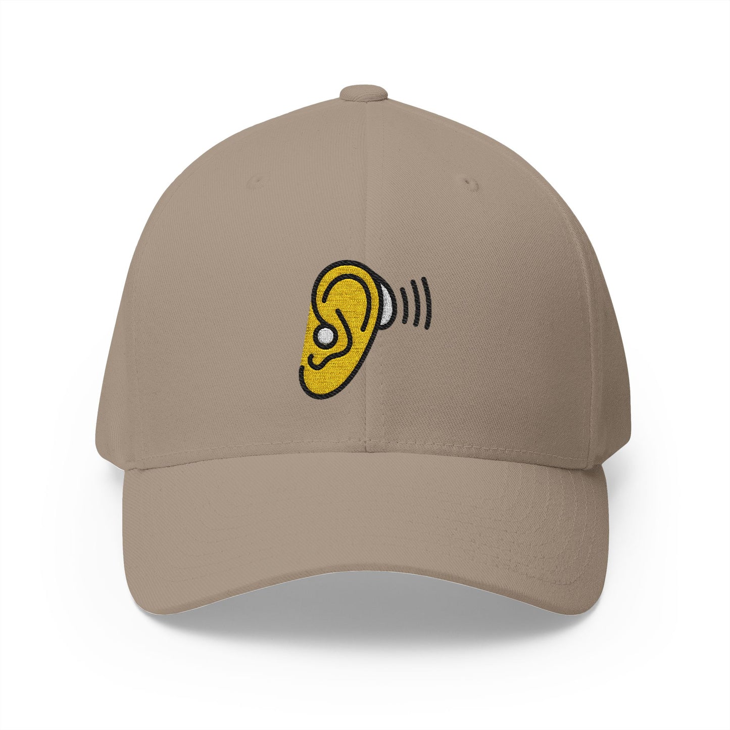 Ear With Hearing Aid Emoji Khaki Cap – Premium by Capmoji
