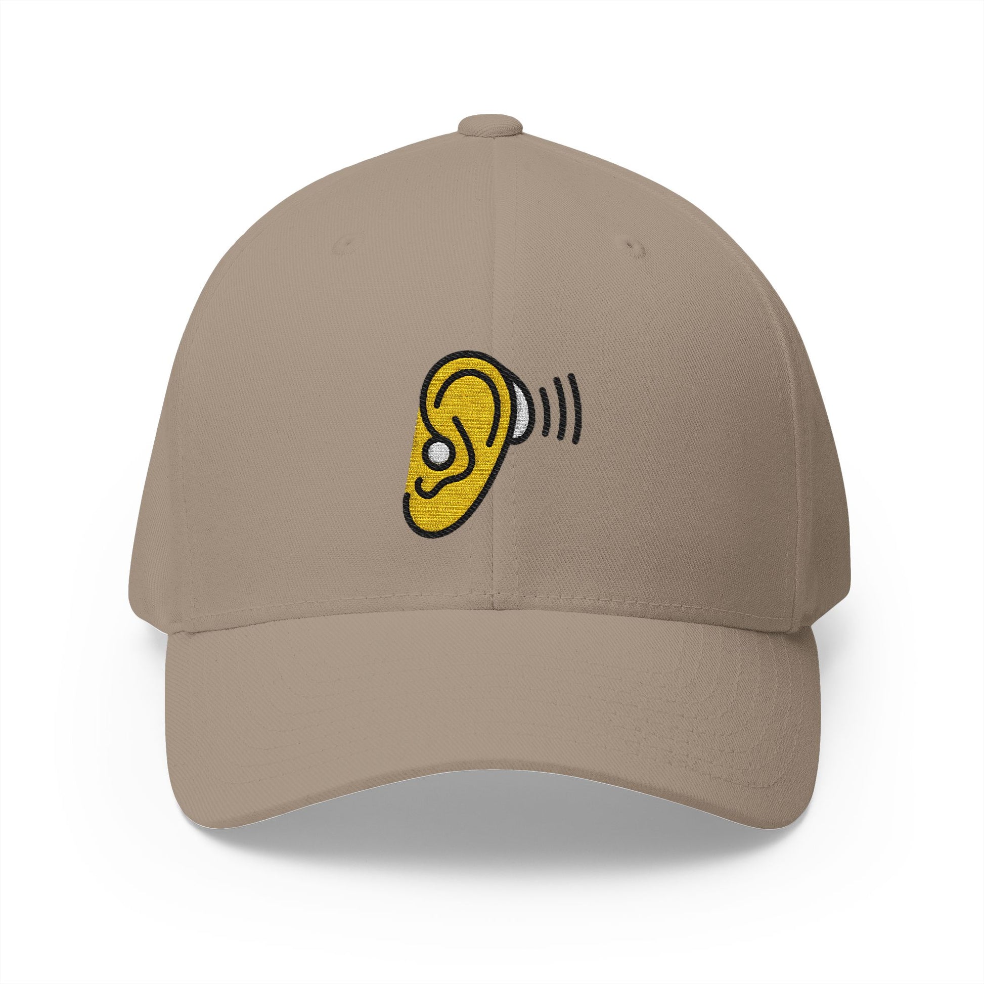 Ear With Hearing Aid Emoji Khaki Cap – Premium by Capmoji