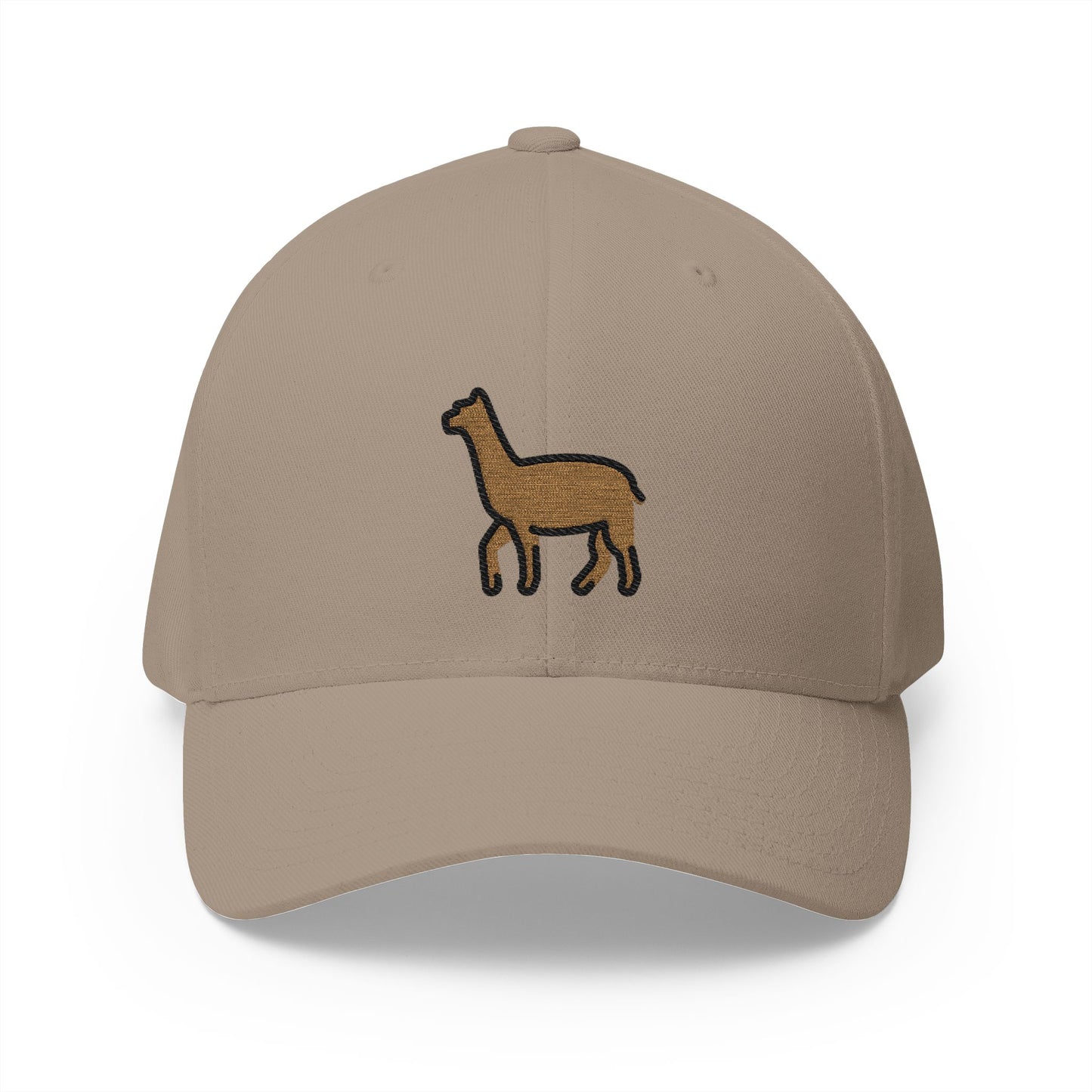 Llama Emoji Khaki Cap – Premium by Capmoji