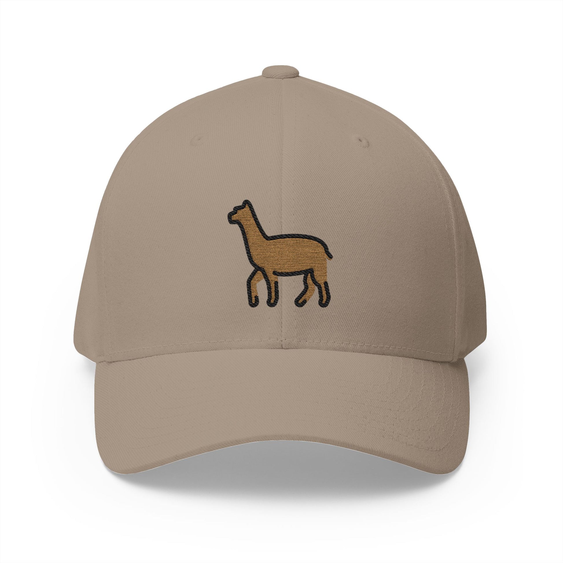 Llama Emoji Khaki Cap – Premium by Capmoji