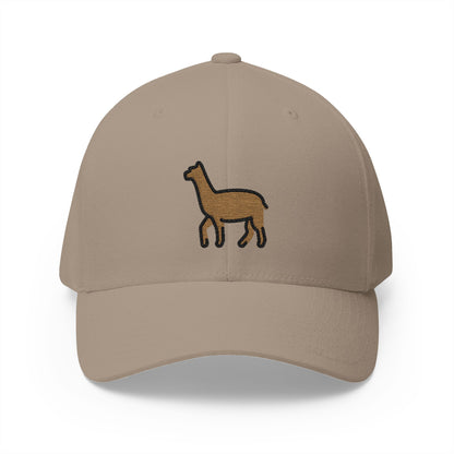 Llama Emoji Khaki Cap – Premium by Capmoji