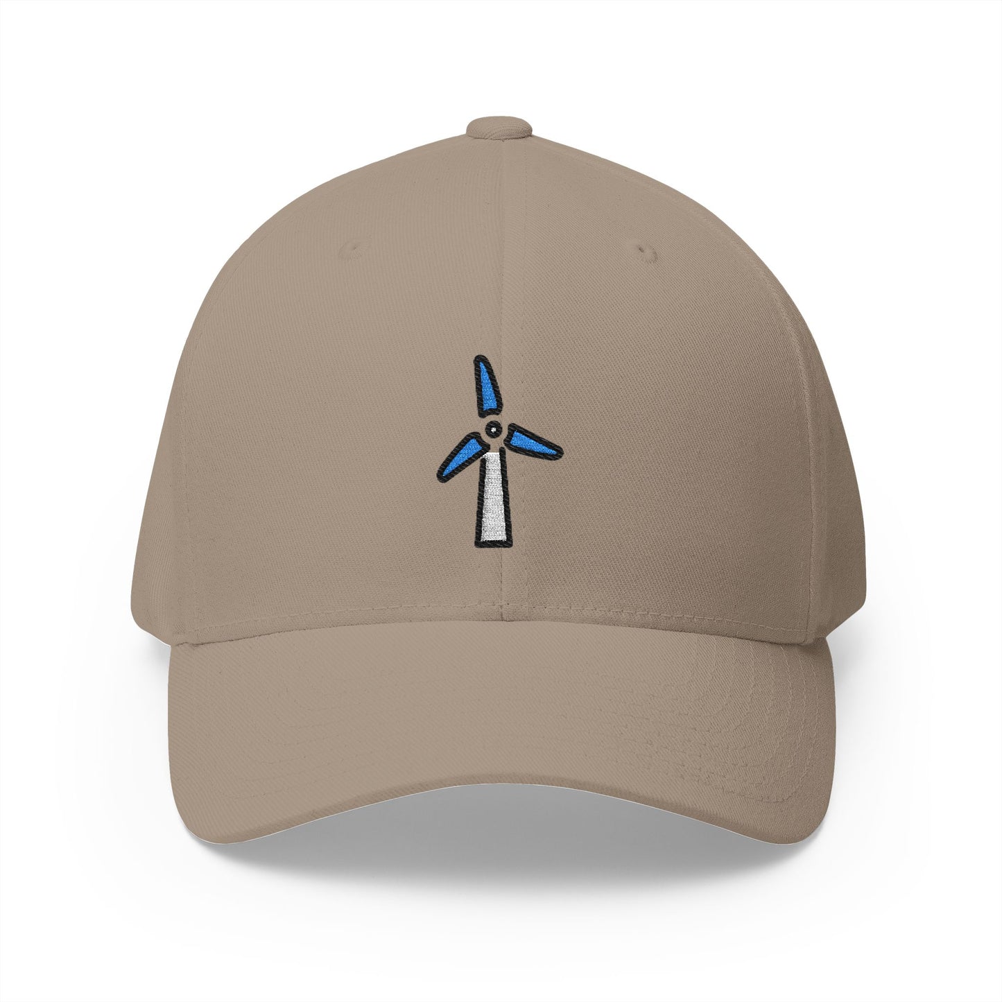 Wind Energy Emoji Khaki Cap – Premium by Capmoji