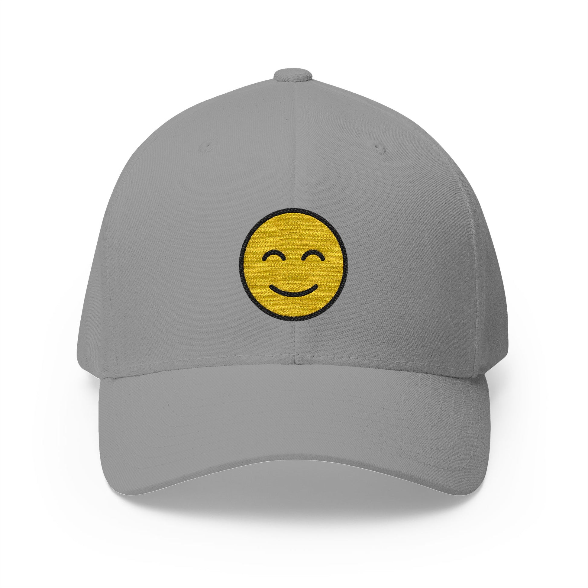 Smiling Face With Smiling Eyes Emoji Grey Cap – Premium by Capmoji