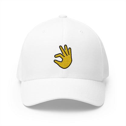Pinching Hand Emoji White Cap – Premium by Capmoji
