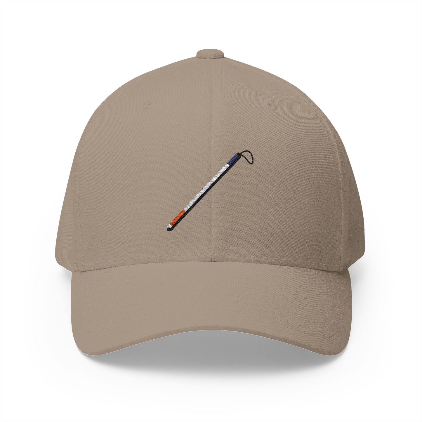 White Cane Emoji Khaki Cap – Premium by Capmoji