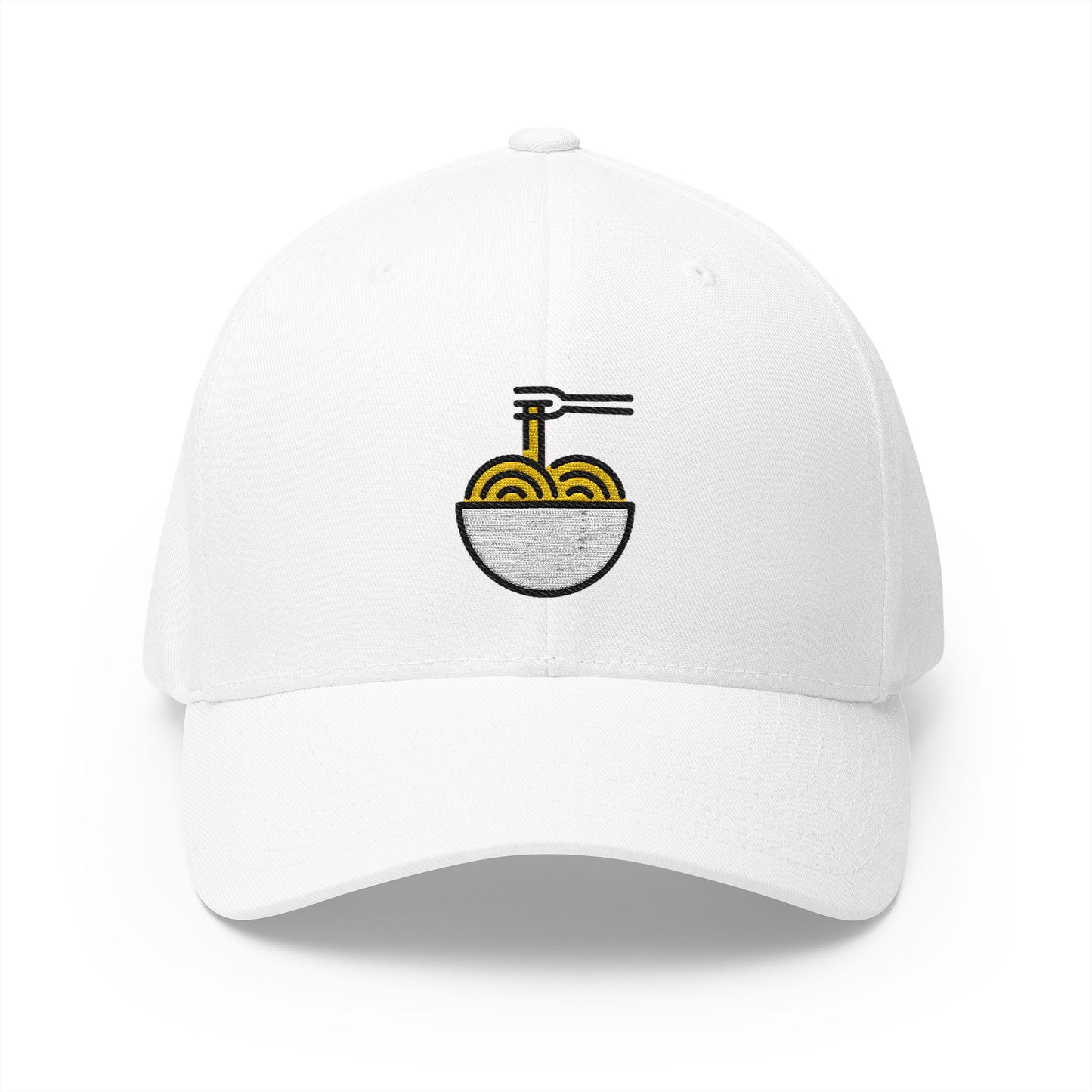 Spaghetti Emoji White Cap – Premium by Capmoji