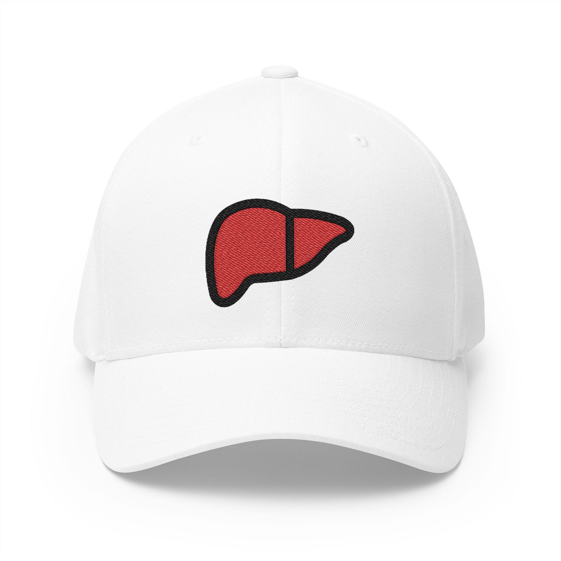 Liver Emoji White Cap – Premium by Capmoji