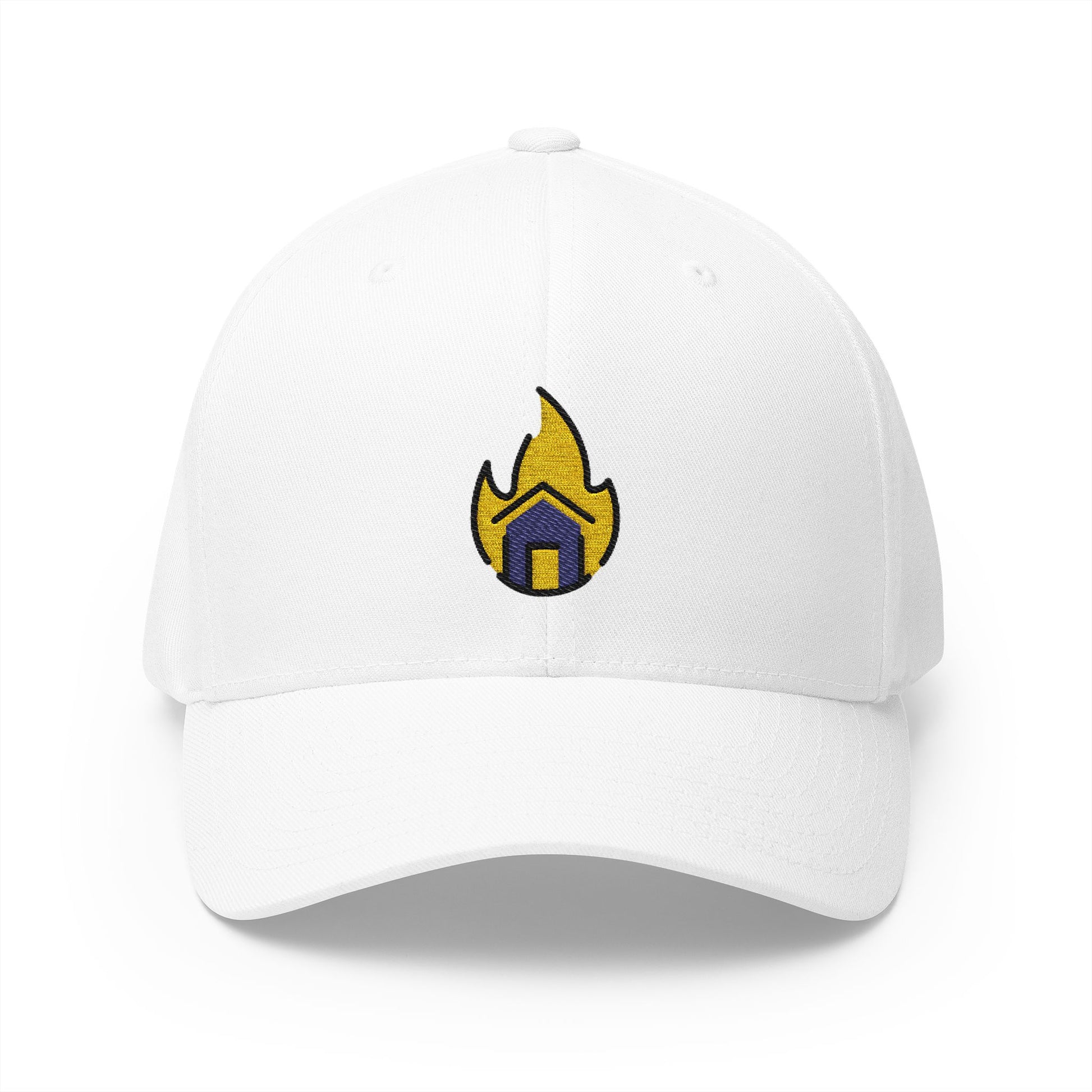 Structural Fire Emoji White Cap – Premium by Capmoji