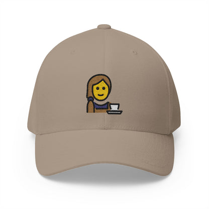 Woman Barista Emoji Khaki Cap – Premium by Capmoji