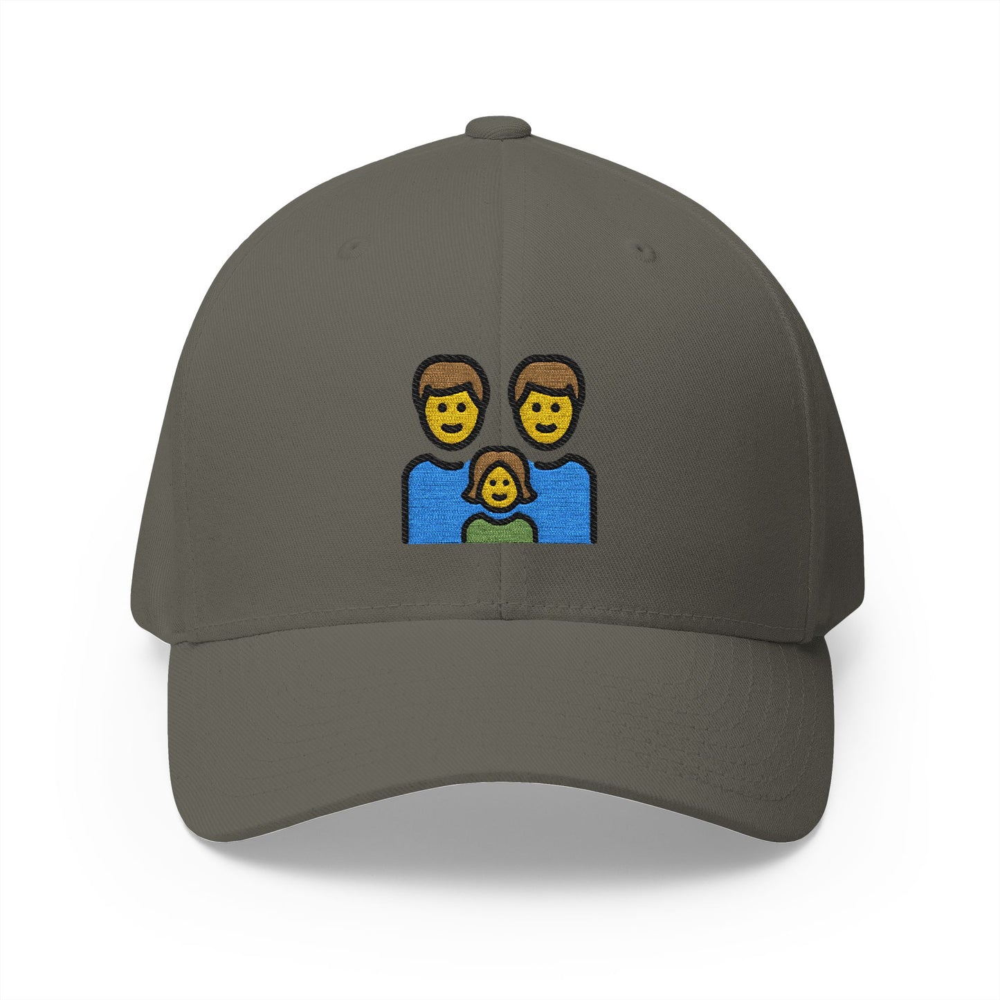 Family: Man, Man, Girl Emoji Olive Cap – Premium by Capmoji