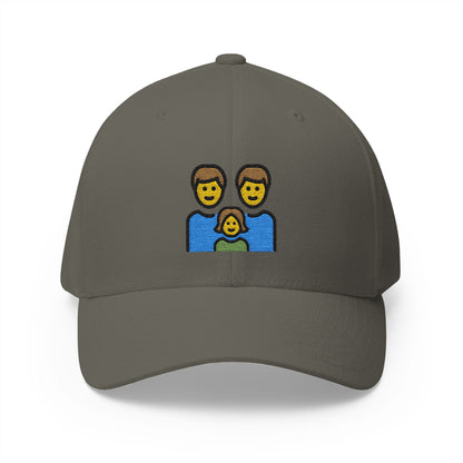 Family: Man, Man, Girl Emoji Olive Cap – Premium by Capmoji