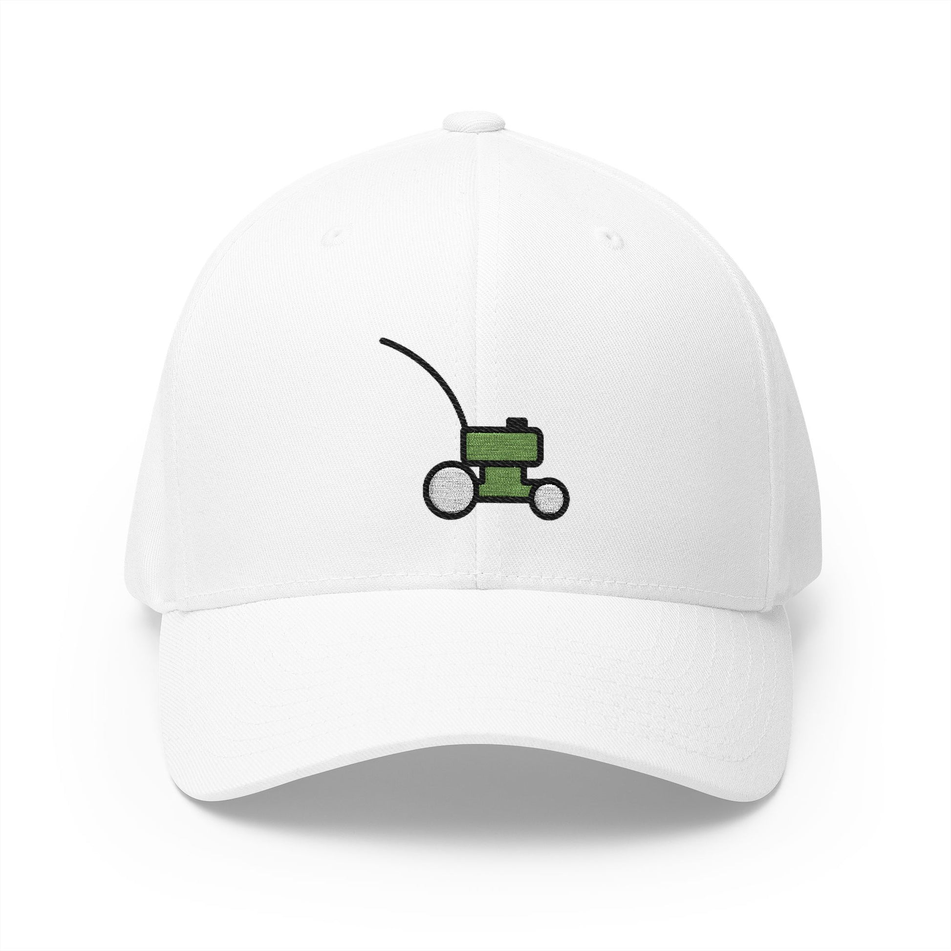 Lawn Mower Emoji White Cap – Premium by Capmoji