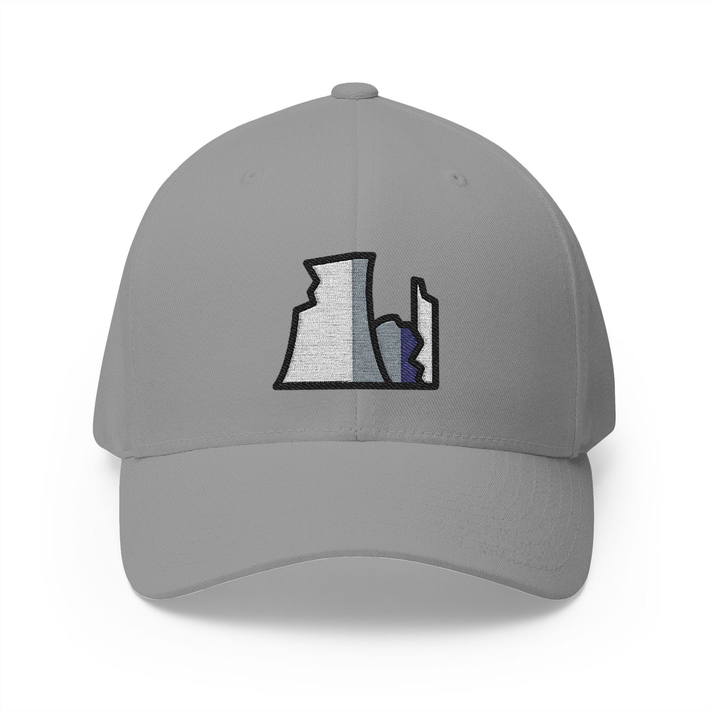 Nuclear Power Plant Ruin Emoji Grey Cap – Premium by Capmoji
