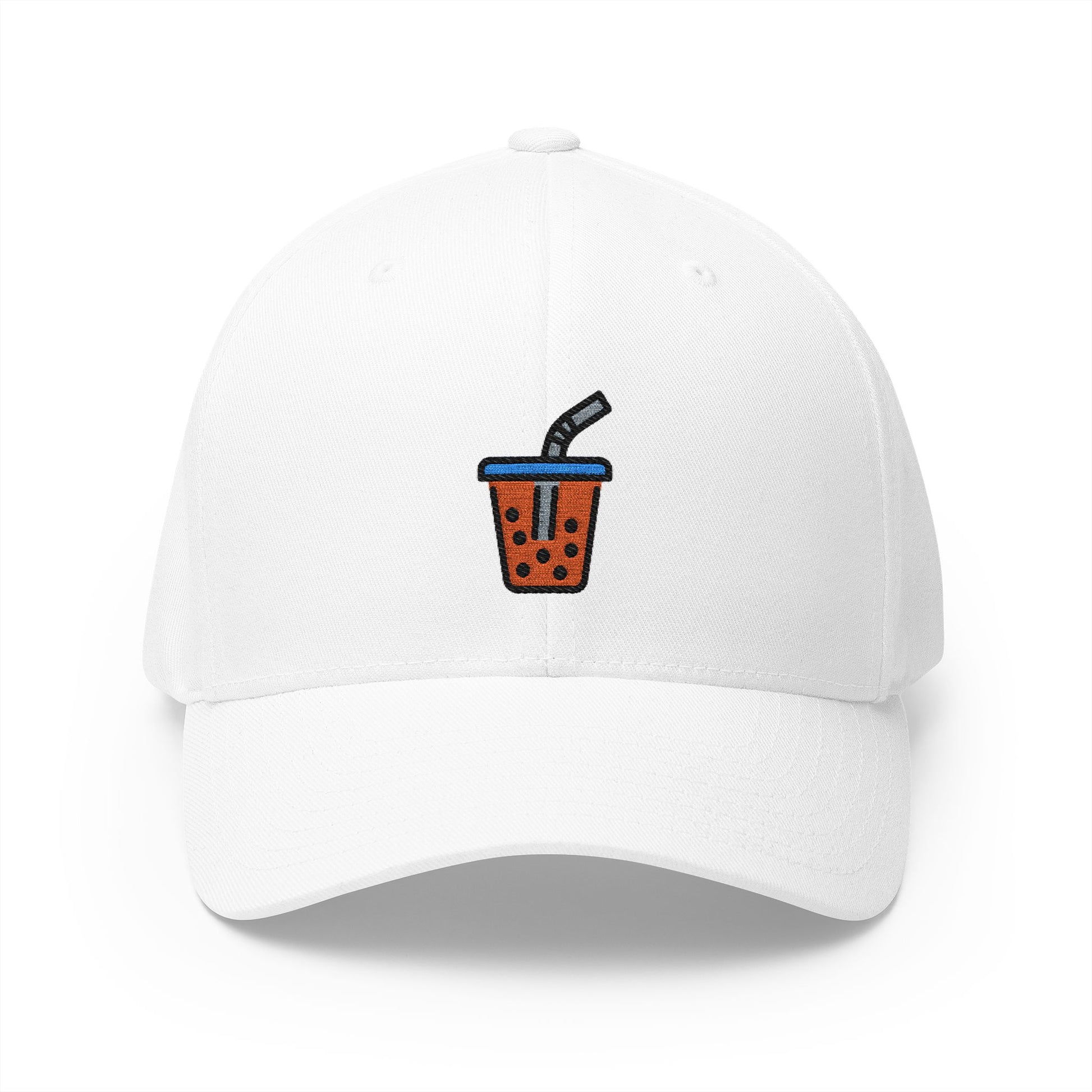 Bubble Tea Emoji White Cap – Premium by Capmoji