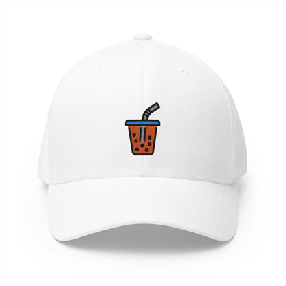 Bubble Tea Emoji White Cap – Premium by Capmoji