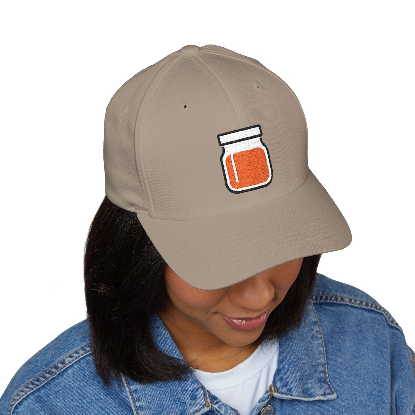 Jar With Orange Content Emoji Cap – Premium by Capmoji