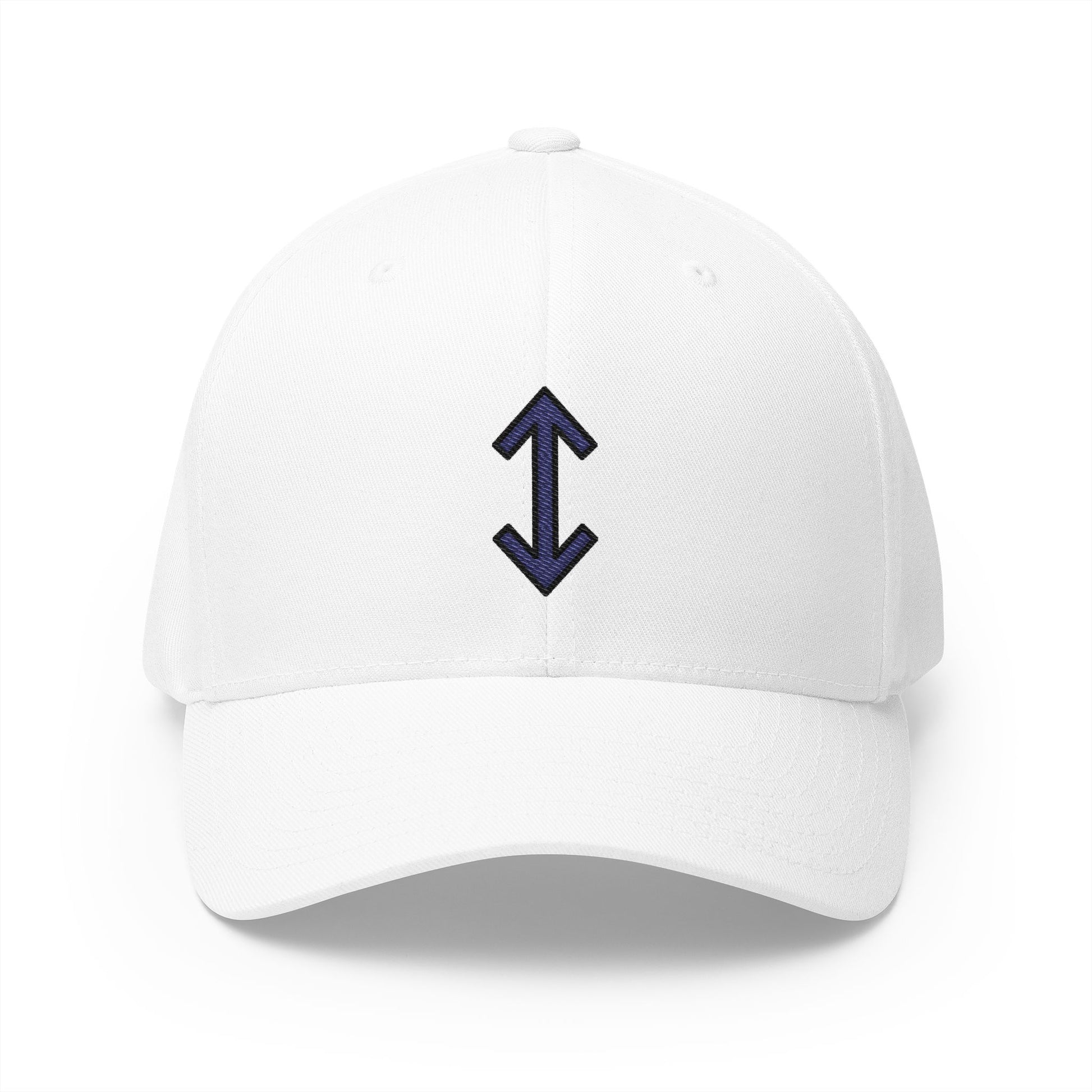 Up-Down Arrow Emoji White Cap – Premium by Capmoji