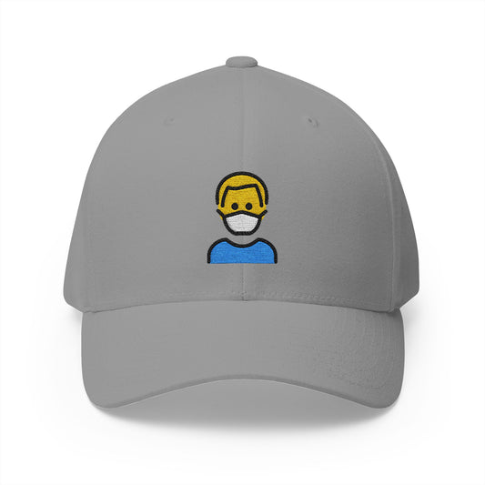 Person With Medical Mask Emoji Grey Cap – Premium by Capmoji