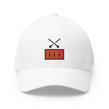 Drum Emoji White Cap – Premium by Capmoji