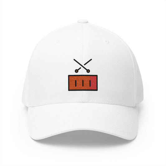 Drum Emoji White Cap – Premium by Capmoji