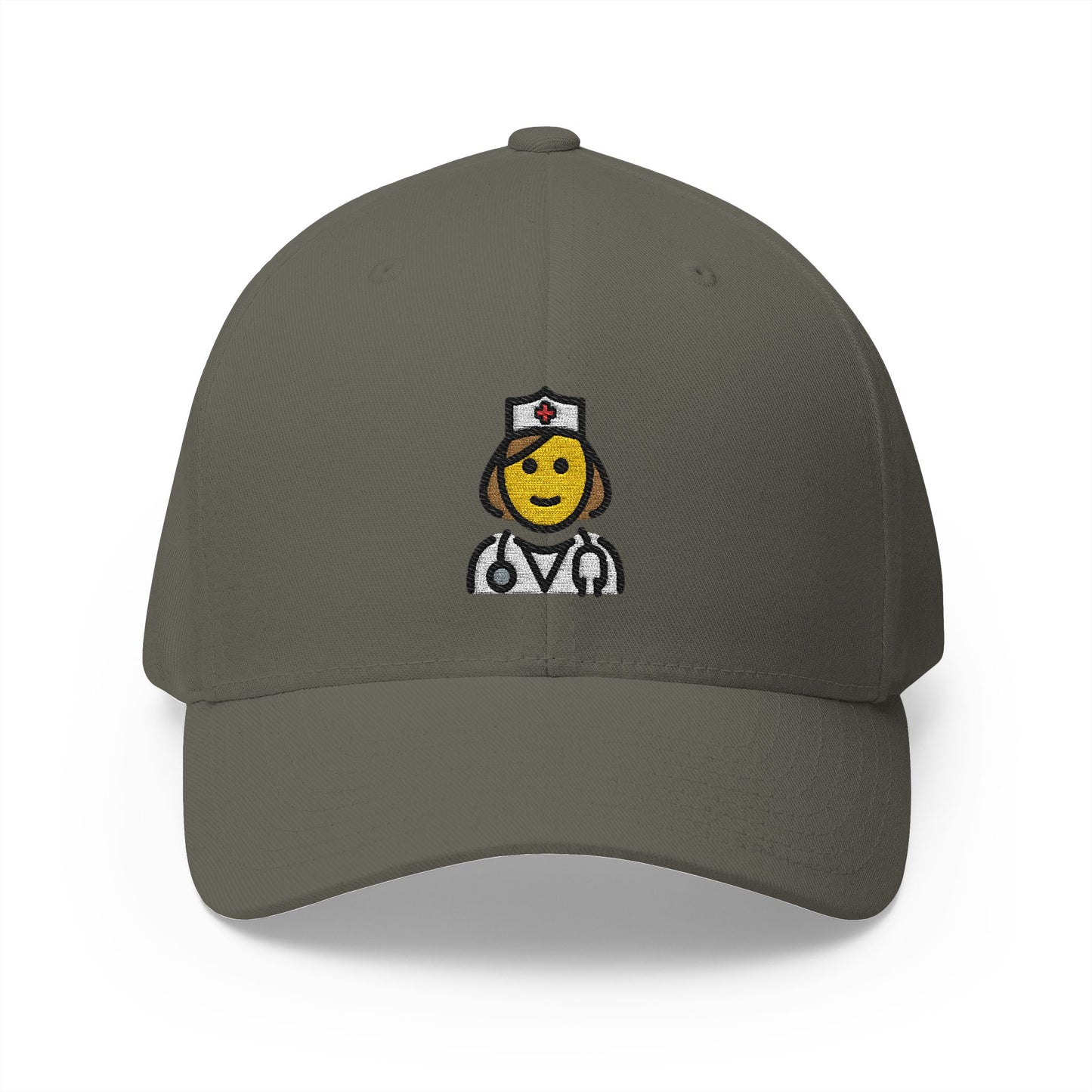 Female Doctor Emoji Olive Cap – Premium by Capmoji