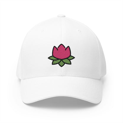 Lotus Emoji White Cap – Premium by Capmoji