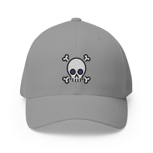 Skull And Crossbones Emoji Grey Cap – Premium by Capmoji