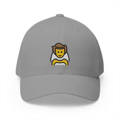 Person With Veil Emoji Grey Cap – Premium by Capmoji