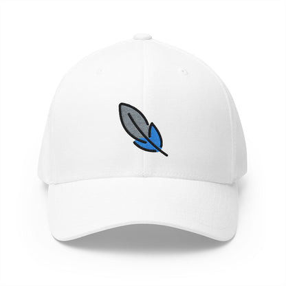 Feather Emoji White Cap – Premium by Capmoji