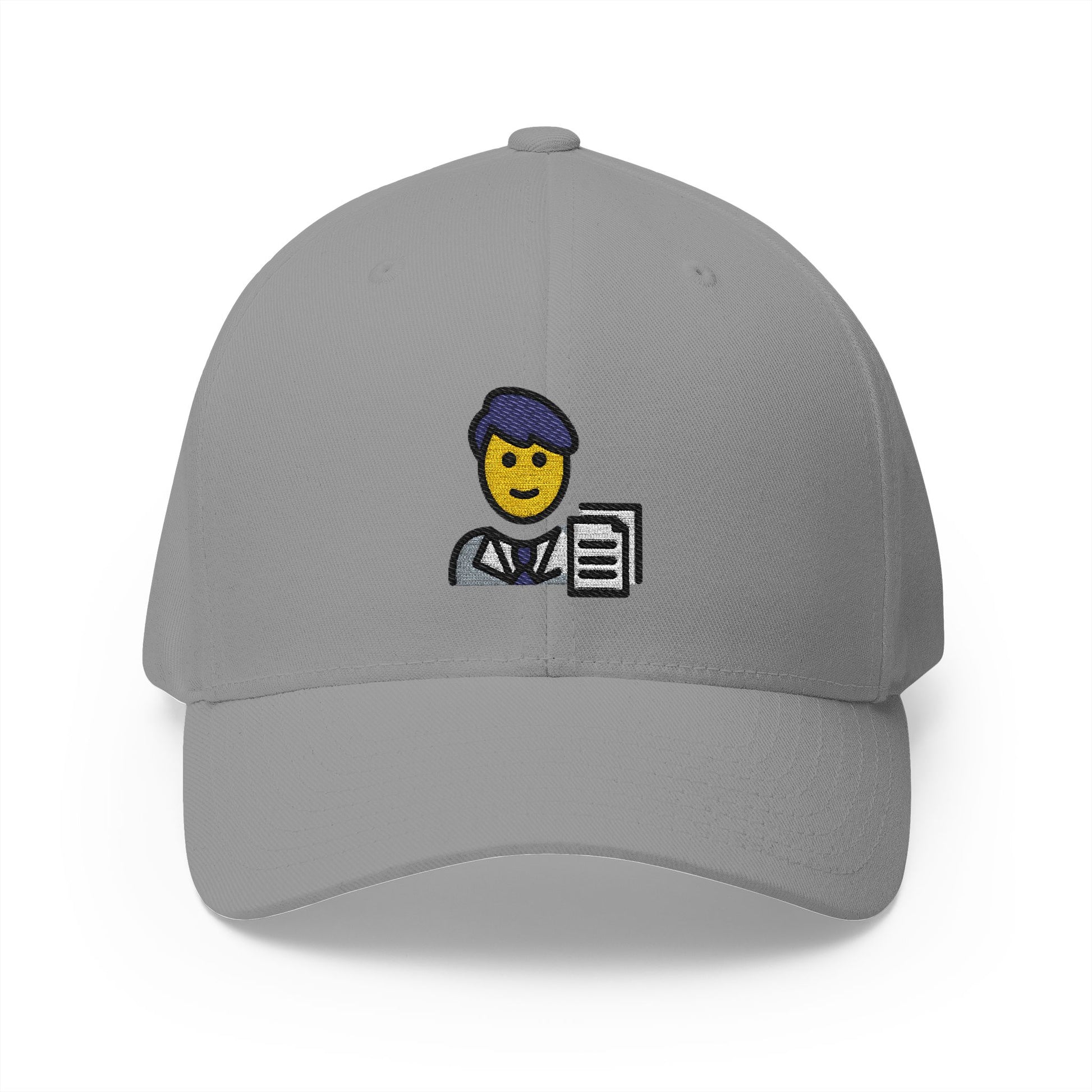 Man Office Worker Emoji Grey Cap – Premium by Capmoji