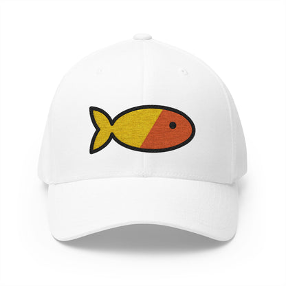Goldfish Emoji White Cap – Premium by Capmoji