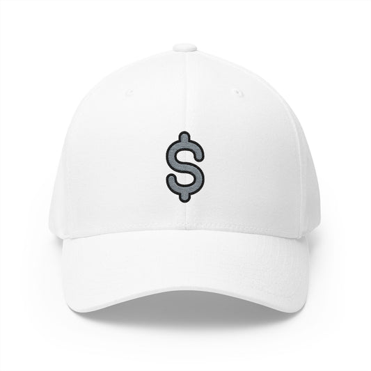 Heavy Dollar Sign Emoji White Cap – Premium by Capmoji