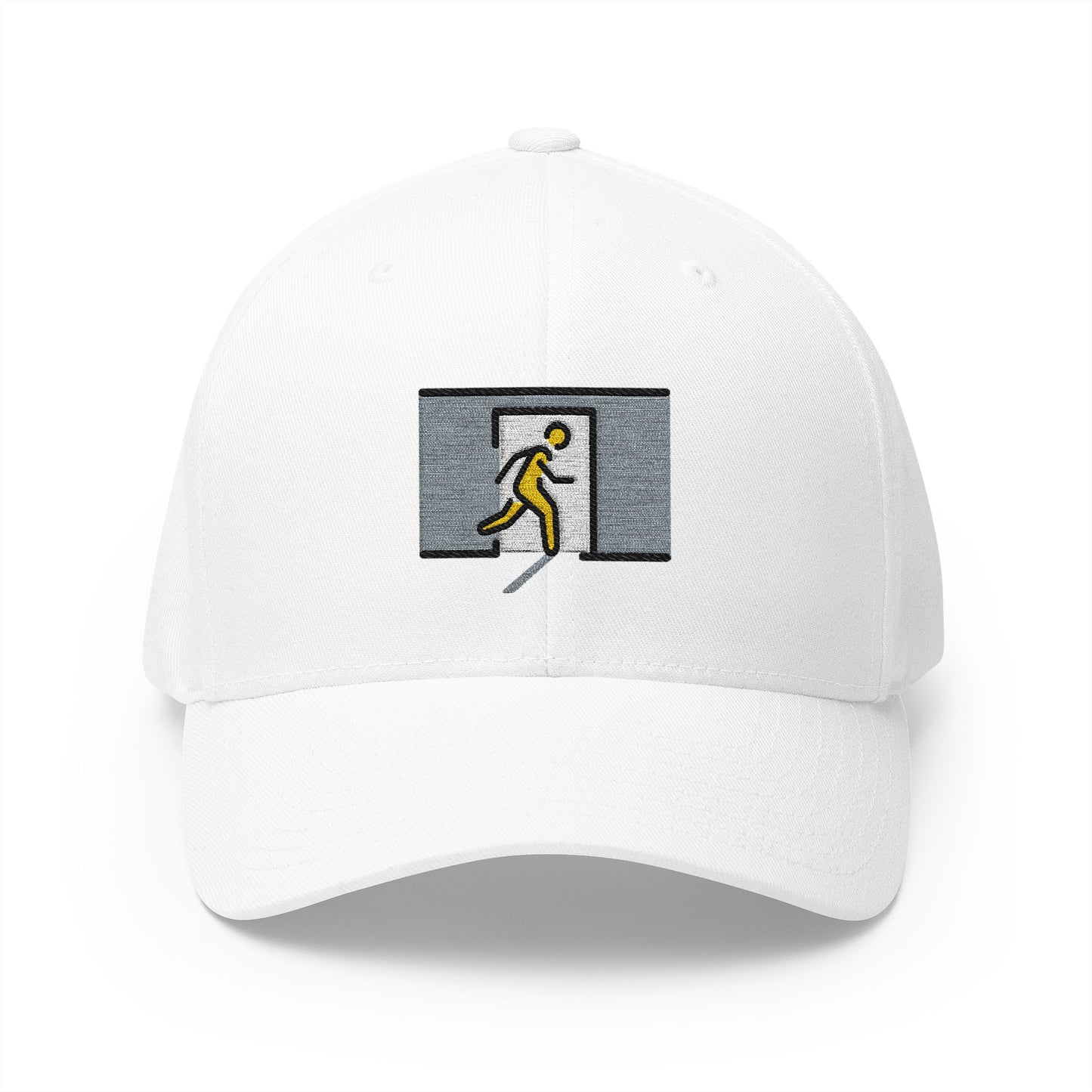 Emergency Exit Door Emoji White Cap – Premium by Capmoji