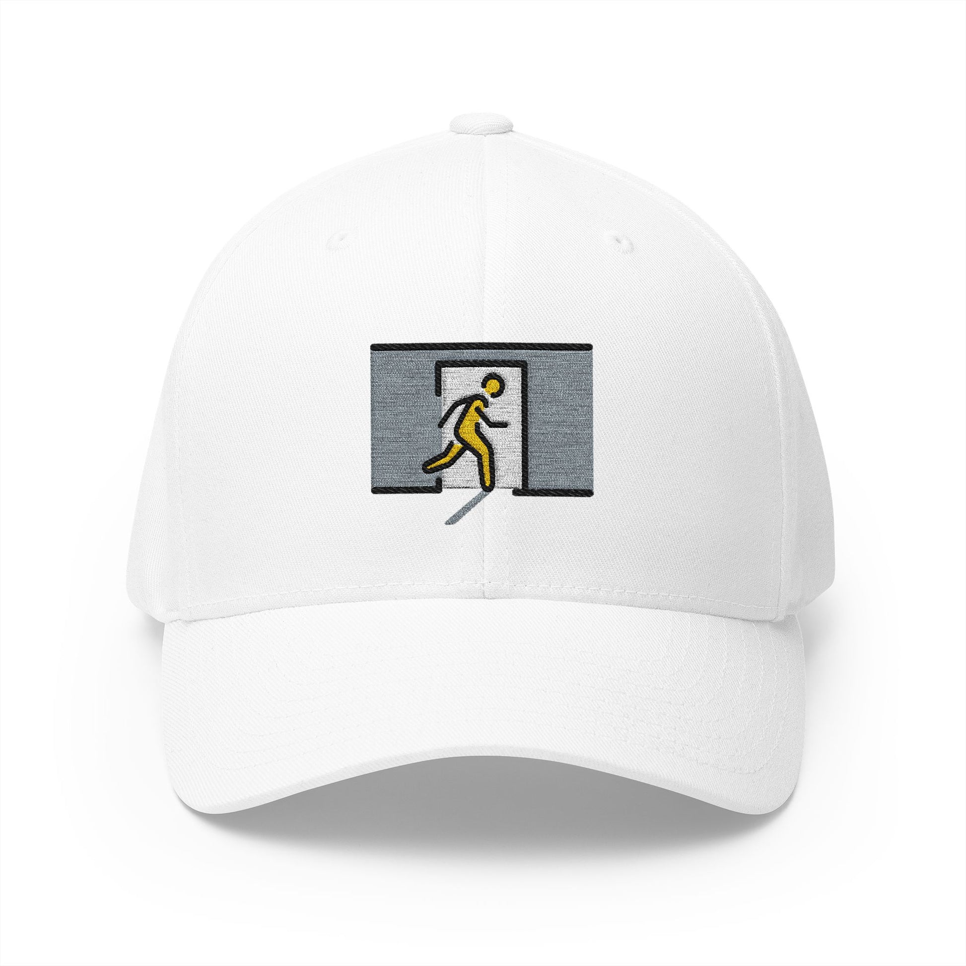 Emergency Exit Door Emoji White Cap – Premium by Capmoji