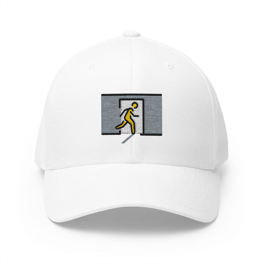 Emergency Exit Door Emoji White Cap – Premium by Capmoji