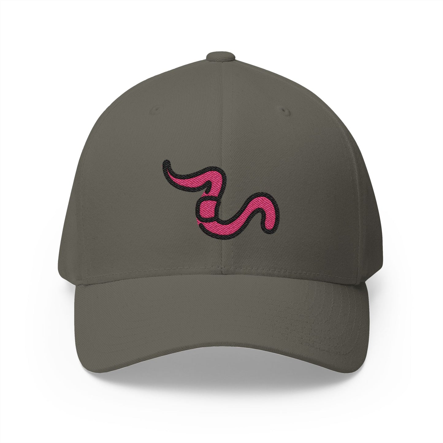 Worm Emoji Olive Cap – Premium by Capmoji