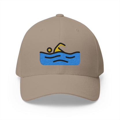 Man Swimming Emoji Khaki Cap – Premium by Capmoji