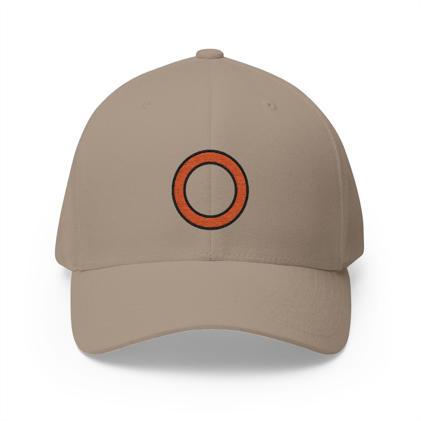 Hollow Red Circle Emoji Khaki Cap – Premium by Capmoji